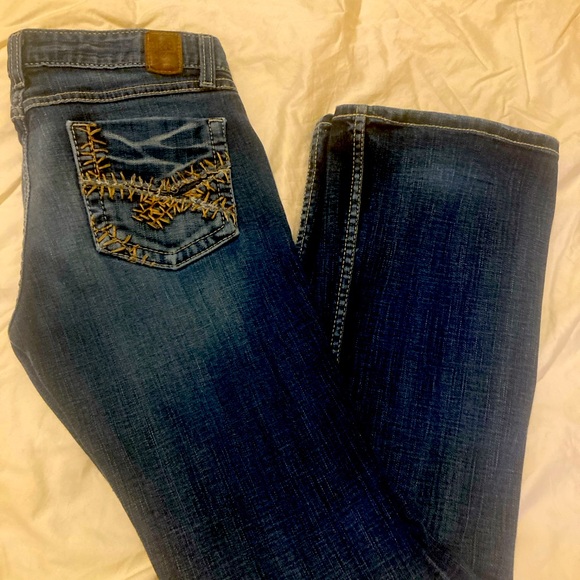 BKE Sabrina Dark Blue Flare Jeans - Picture 2 of 10